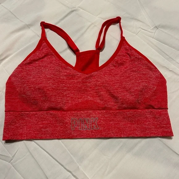 PINK Victoria's Secret Red Seamless Sports Bra - Picture 1 of 4